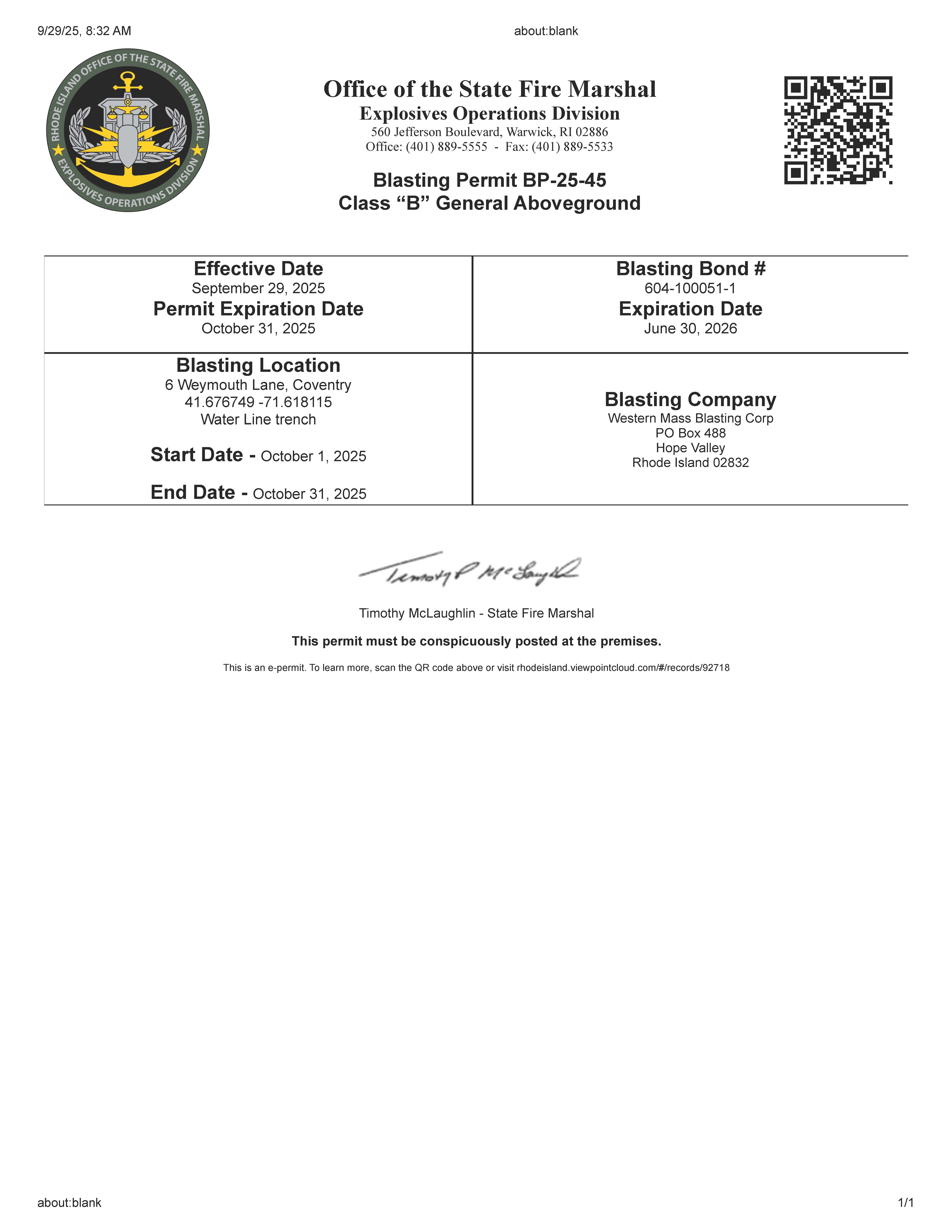 blasting permit
